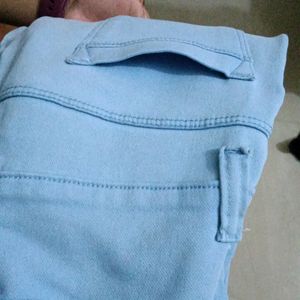 Baby Blue Jeans. Flexible Fabric Jean Material