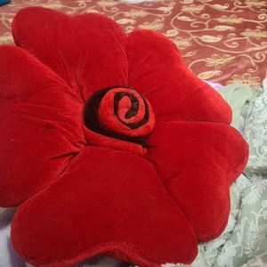 Red Rose Flower Cushion