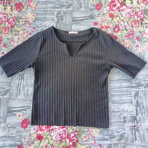 Black Crop Top For Women's