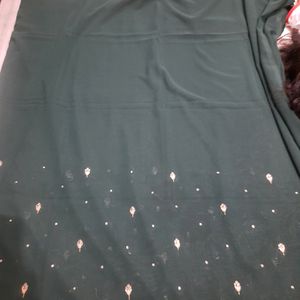 Bottle Green Zari Work 2.5 Mtr Dupatta