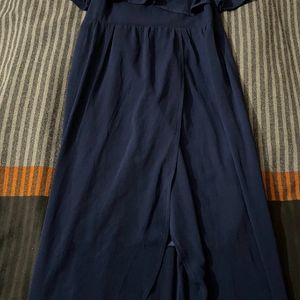 Long dress with centre cut padded dres