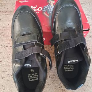 Black Shoes Size 10 Velcro For  School Use