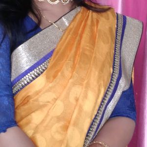 Yellow Silk Saree With Blouse