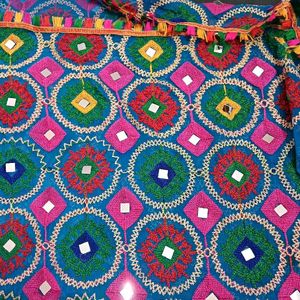 Heavy multicolor Embroidered  Phulkari Dupatta