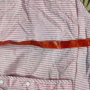 Fine Cotton Pink-White Shirt For Women