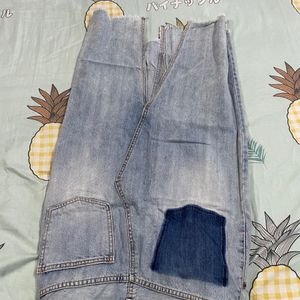 Faded Denim Skirt