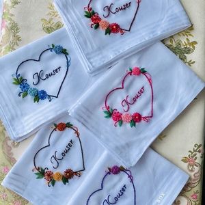 Hand Embroidered Name Hankercheif