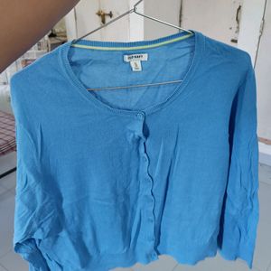 Blue Oversized Cardigan For Women