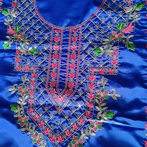 Punjabi Embroidery Work Unstitched Suit