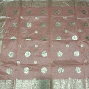 Organza Suit With Banarasi Dupatta