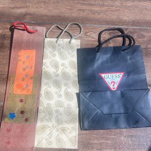 Paper Bags- 1 Guess bag, 2 wine holders/bags