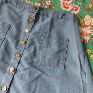 Cotton Denim Skirt