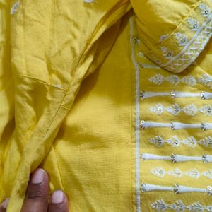 Lime Yellow Stright Kurta