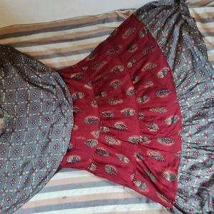 Rusted Red And Gray Coloured Kurthi