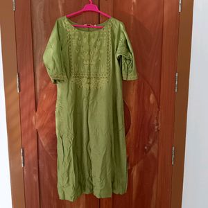 Olive Green Siyahi Kurti