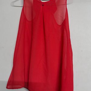 Red Back Bow Top