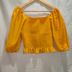 Yellow Mustard Crop Top (Stretchable)