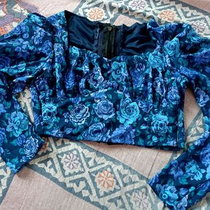 Floral Corset Top ( Puff Sleeve)