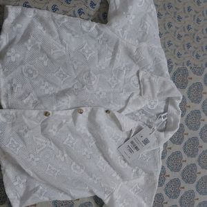 Zara White Mesh Shirt