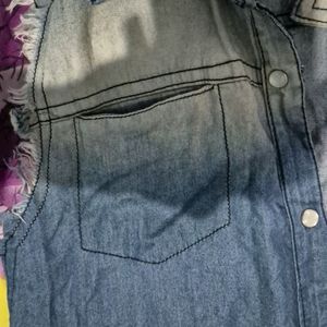 Denim Sleeveless Shirt