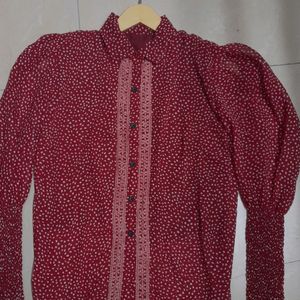 Maroon Shirt Top