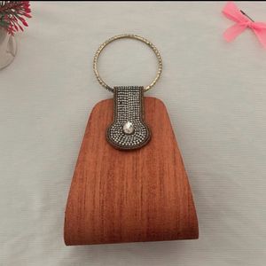 Festive Wedding Small Clutch In Bright Rust Colour