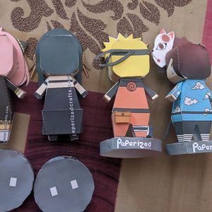 Pack Of 4 Anime Paper Figurines