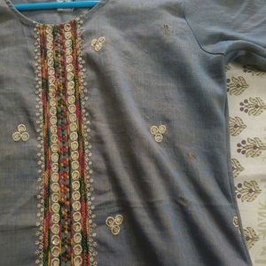 Kurti With Embroidery Design