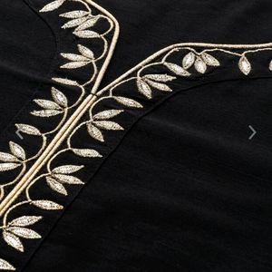 Women Black Ethnic Motifs Embroidery Kurta SET