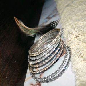 Metal And Glass Bangles