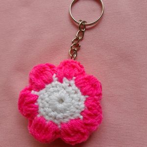 Crochet Flower Keychain