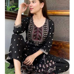 Pretty Black 🖤 Kurta , Pant , Dupatta Set