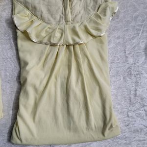 Women's Night Maxi / Gown- Light Yellow Colour