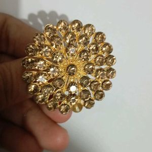 Golden Color Party Wear Ring