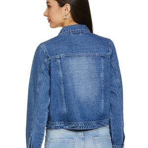 MAX Women Stonewashed Denim Jacket