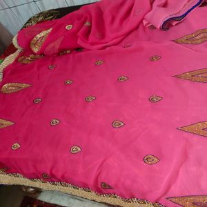 Pink Double Shaded Saree