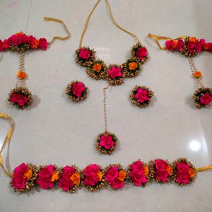 Orange And Pink Flower Jewellery Set🌺