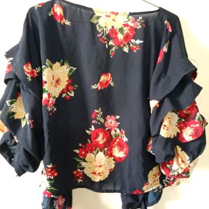 Wrap around puff sleeve top in negotiable price