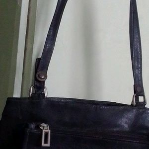 Combo Of Zara And Black Leather Handbag