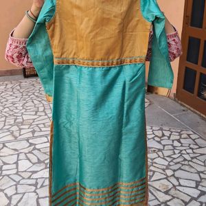 A- Line Sea Green Party Wear Kurta