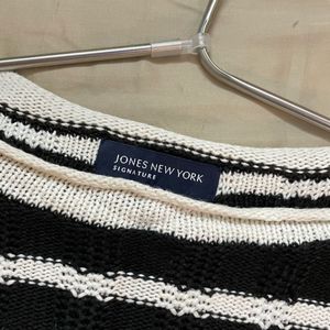 Y2k Black N White Stripes Full Sleeve Top