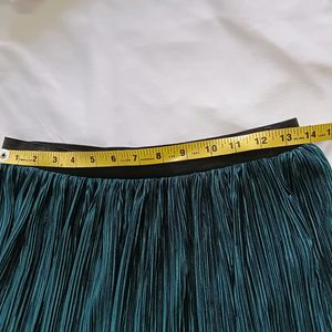 Casual Flared Emerald Green Skirt