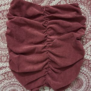 ZARA Brand New Velvet Ruched Skirt