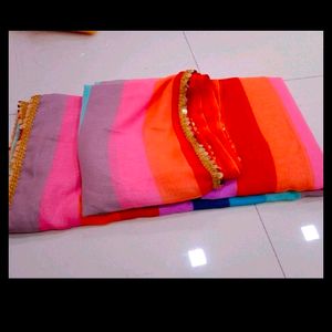 Multi Colour Beautiful Saree With Unstitched Blous