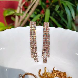 Dangler Rhinestones Earrings