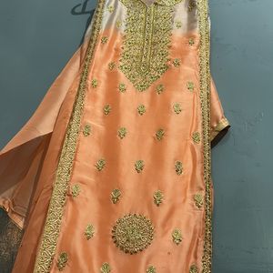 Beautiful Embroidery Double Shade Suit With Duppt