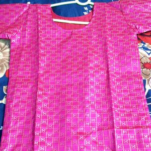 Beautiful Chanderi Rani Colour Kurti