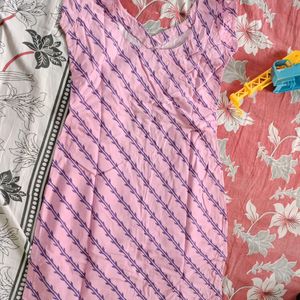 Pink And Purple Kurta Set