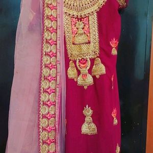 Rose Rani Plazo Suit With Dupatta For 46 Bust