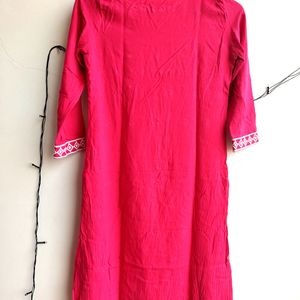 Beautiful Embroidered Pink Kurti (Women's)